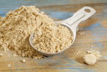 close up of maca root powder