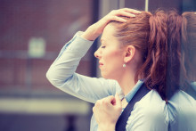 Woman trying to conquer stress