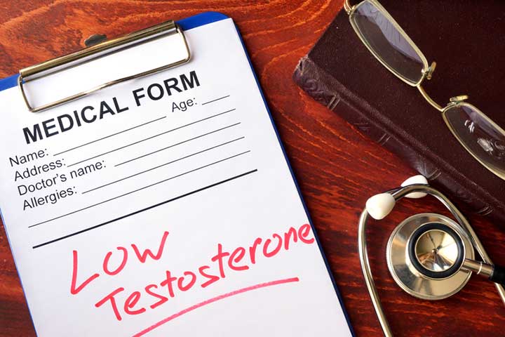 low testosterone written on a medical form