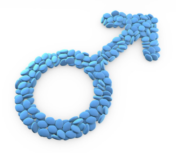 Illustration of male symbol made from pills