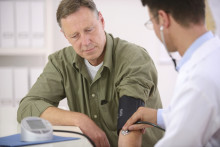 Man having his blood pressure taken